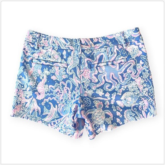 Lilly Pulitzer Callahan Knit Shorts in Bocca Blue Sea What I Sea NWT NWT 4 - Picture 5 of 6